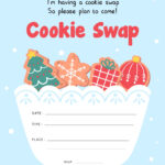 Christmas Cookie Exchange Invitations Templates | Cookie Swap In Free Printable Free Cookie Exchange Invitation Template