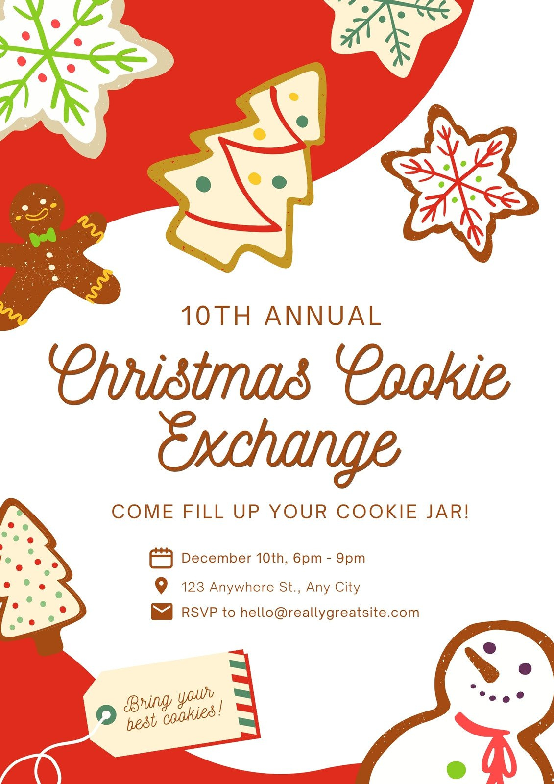 Free And Customizable Cookie Exchange Templates with regard to Free Printable Free Cookie Exchange Invitation Template