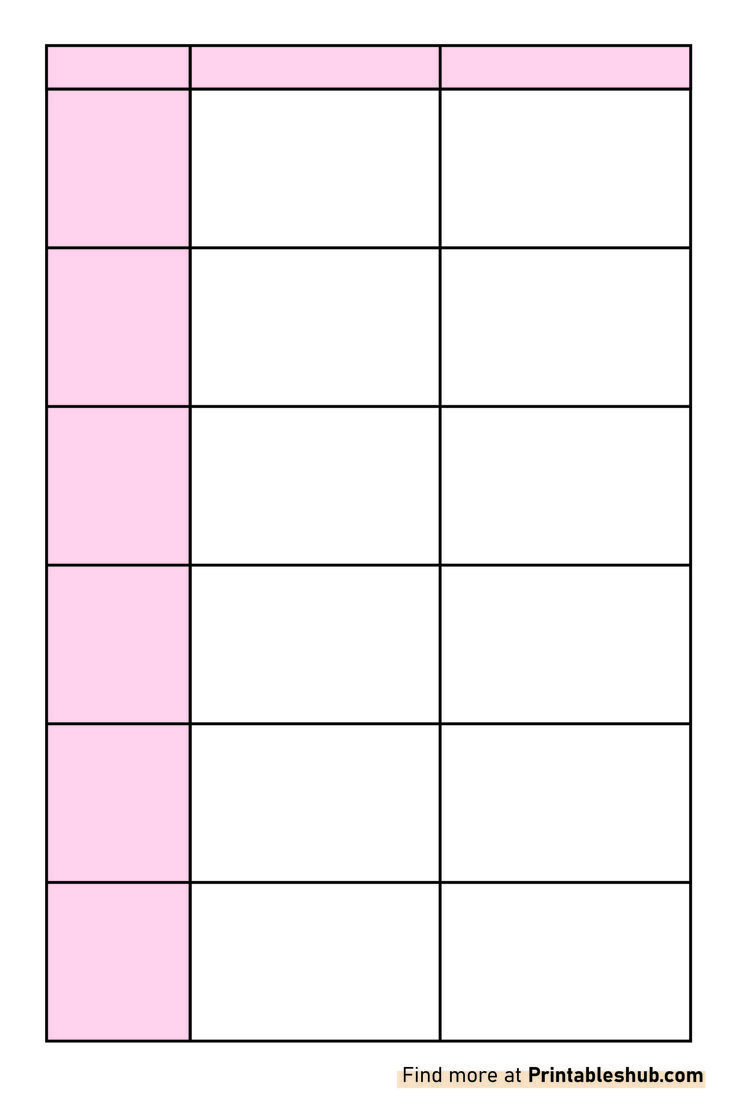 Free Printable Blank Comparison Chart Template Pdf with Free Printable Blank Chart Template