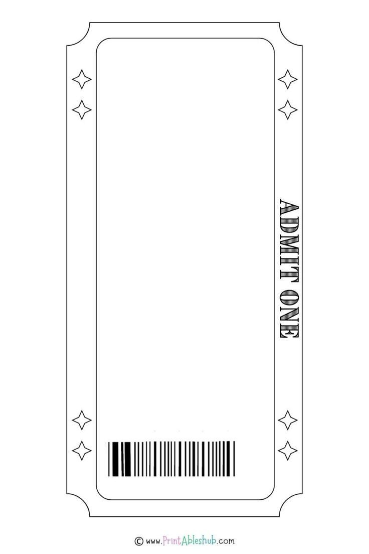 Printable Blank Ticket Design Templates Pdf inside Free Printable Admit One Ticket Template