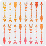 1Pc 16 Arrows Stencil Feather Arrow Stencil Directional Arrow Sign For Arrow Feather Template