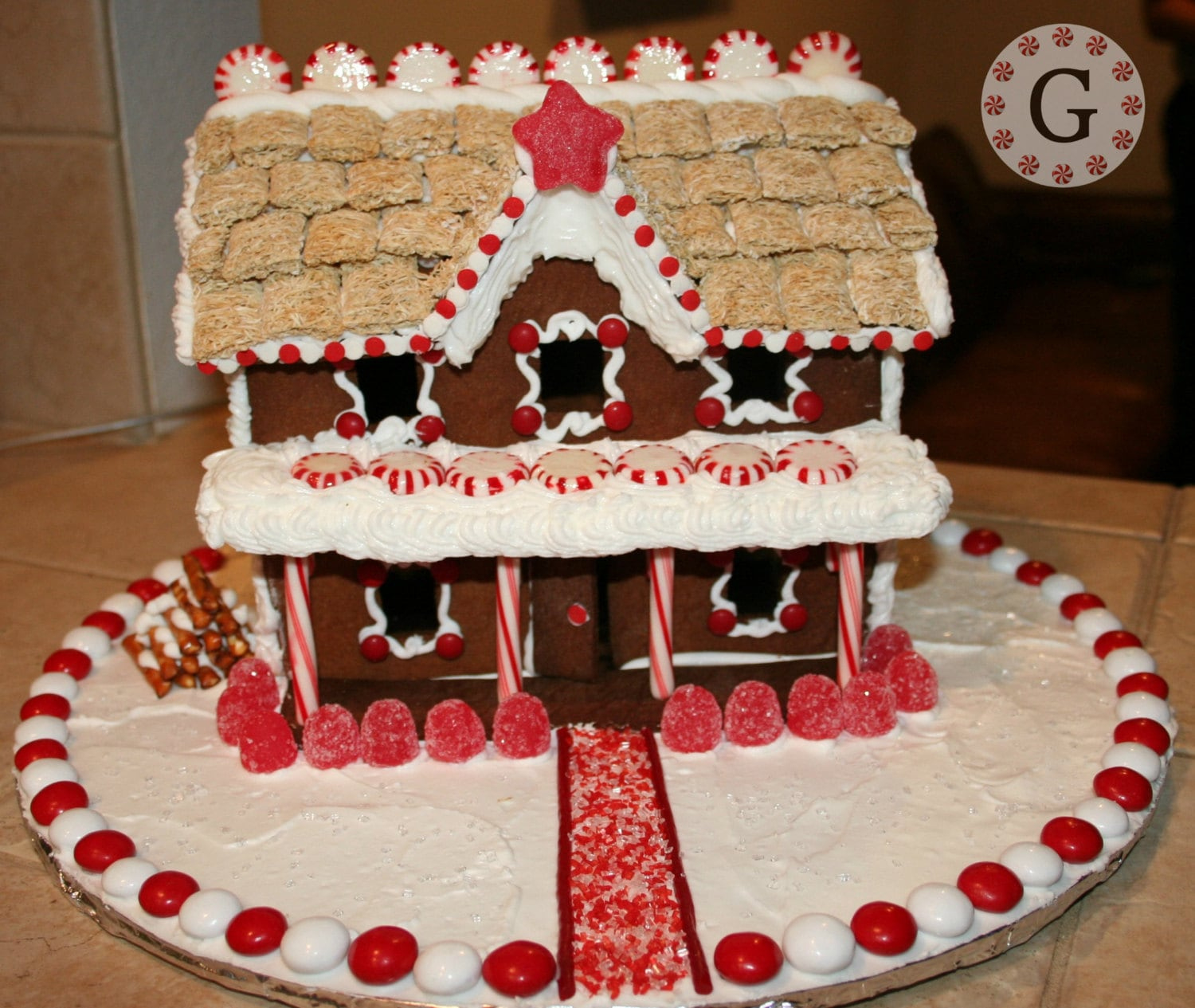 2 Story Inn Gingerbread House Template - Etsy Uk throughout 2 Story Gingerbread House Template