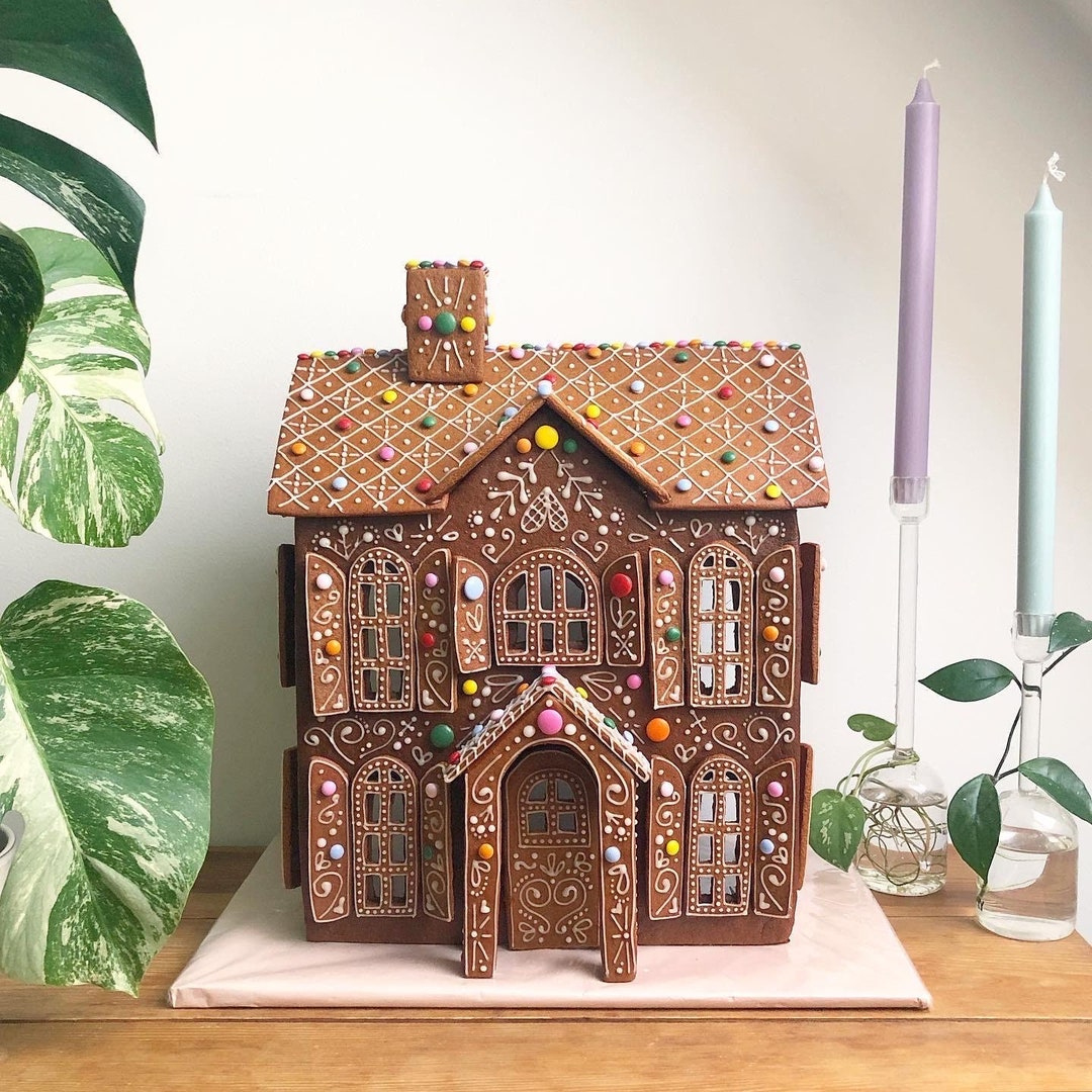 2021 Villa - Gingerbread House Template - Etsy Canada in Advanced Gingerbread House Template