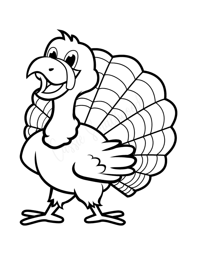 31 Cutest Turkey Templates - Cassie Smallwood in Turkey Drawing Template