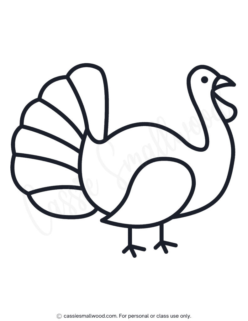 31 Cutest Turkey Templates - Cassie Smallwood with Turkey Outline Template