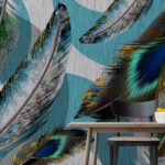 3D Colorful Feather Pattern Wall Mural Wallpaper Gd 2928 | Fruugo Uk Within Feather Template For Mural
