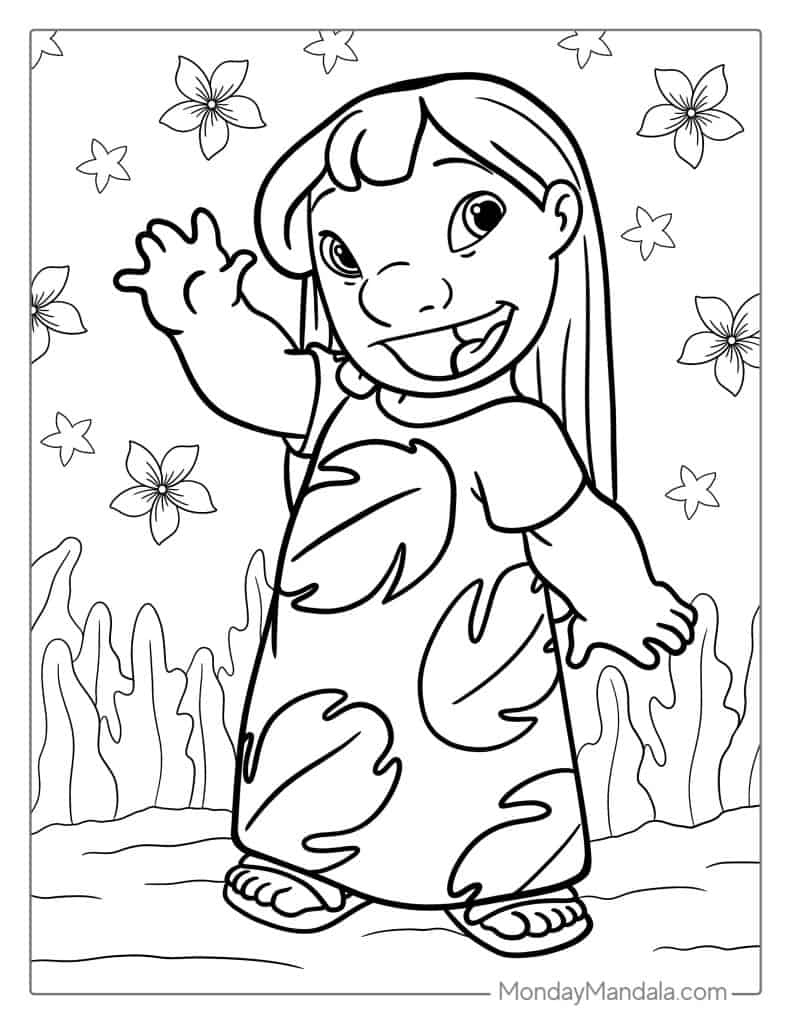 42 Lilo &amp;amp; Stitch Coloring Pages (Free Pdf Printables) with regard to Printable Lilo Feather Template