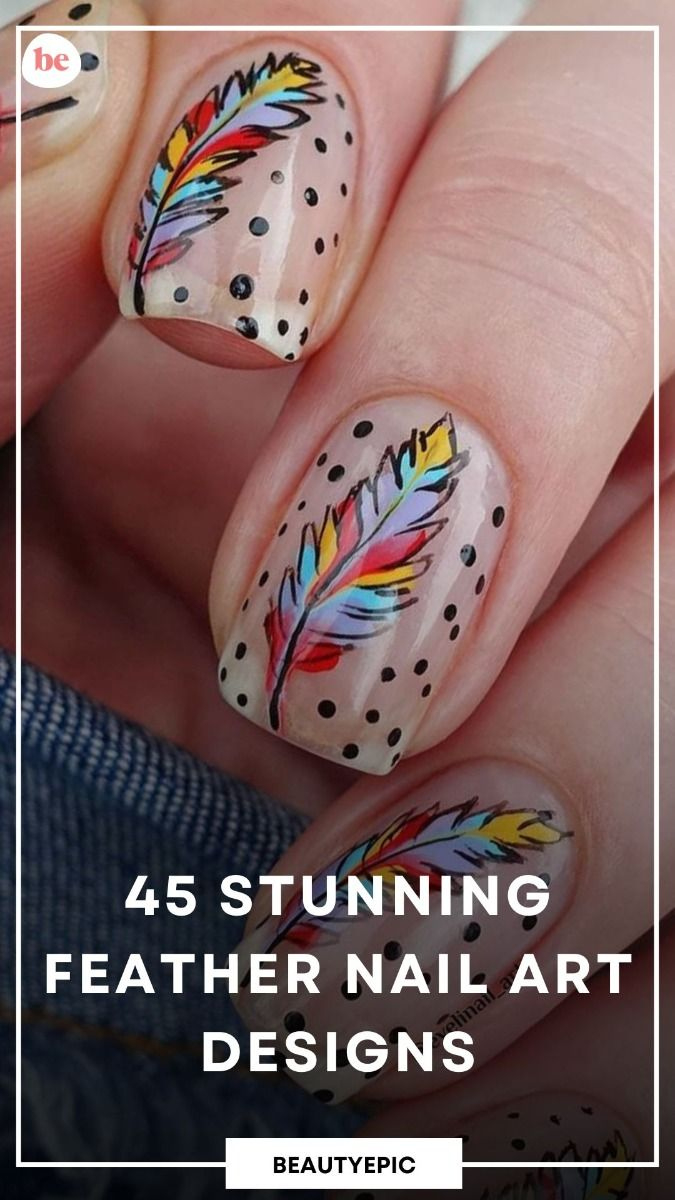 45 Stunning Feather Nail Art Designs That Look Amazing inside Feather Nail Art Template
