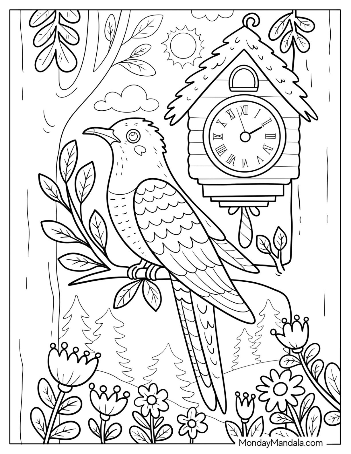 50 Bird Coloring Pages (Free Pdf Printables) pertaining to Feather and Birds Coloring Template Free Printable