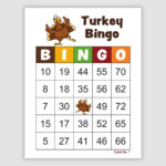 500 Turkey Bingo Cards, 1, 2, And 4 Per Page, Instant Printable With Regard To Turkey Bingo Template