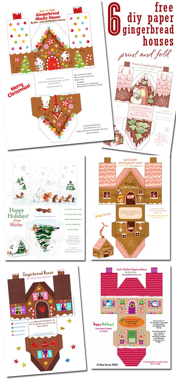 6 Free Diy Paper Gingerbread Houses - Kim Byers within Diy Gingerbread House Template