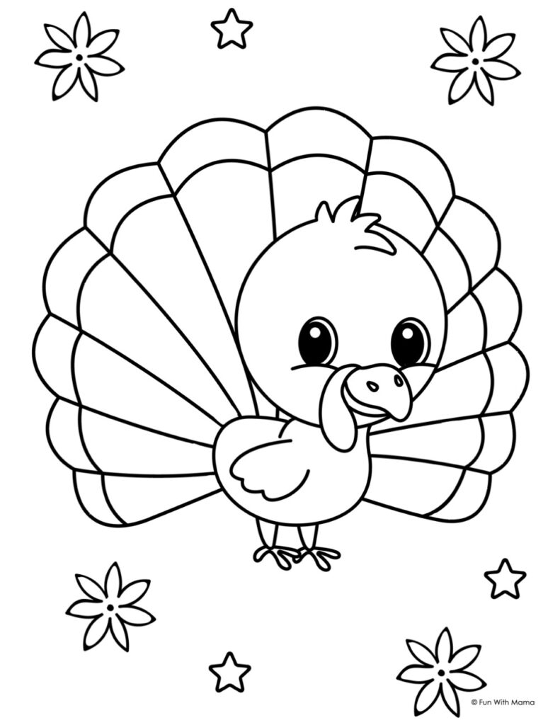 6 Free Turkey Coloring Pages - Fun With Mama regarding Turkey Coloring Template