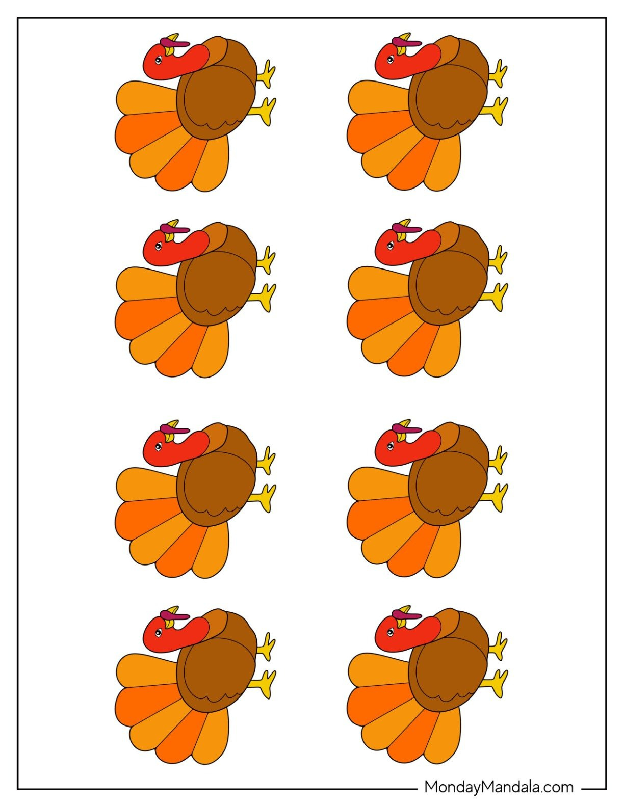 62 Turkey Templates (Free Pdf Printables) for Small Turkey Template