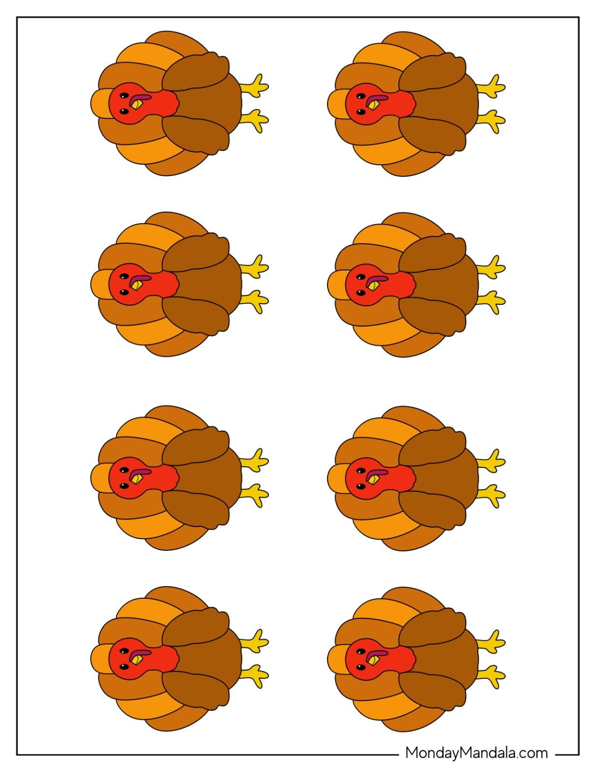 62 Turkey Templates (Free Pdf Printables) intended for Free Printable Small Turkey Template