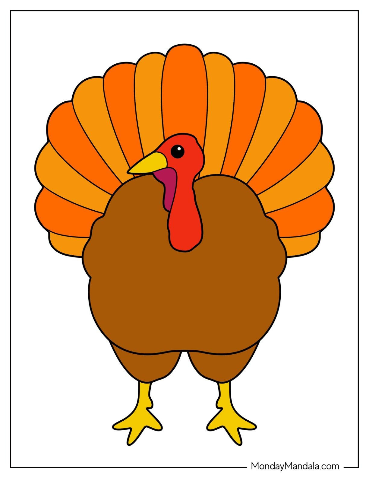 62 Turkey Templates (Free Pdf Printables) regarding Color Turkey Template