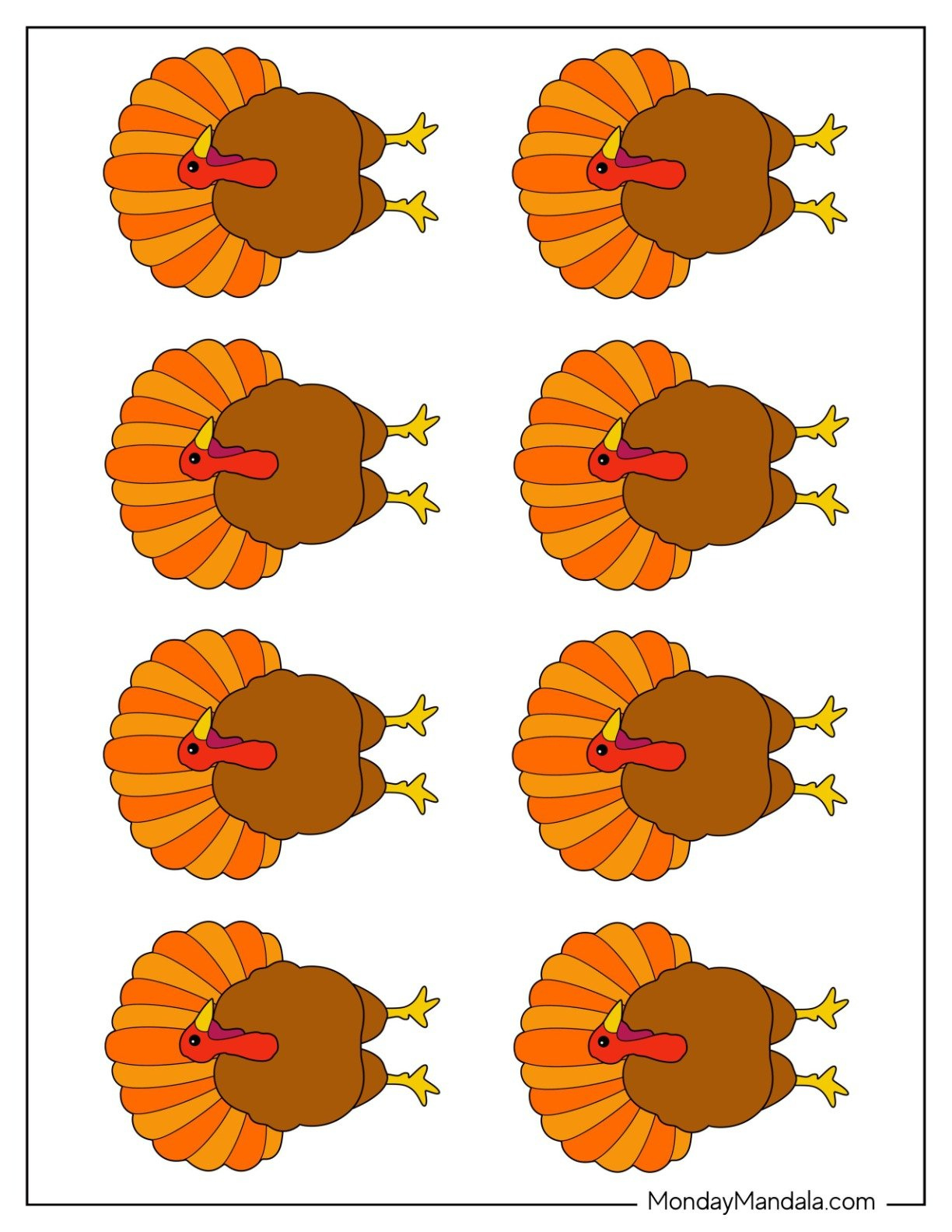 62 Turkey Templates (Free Pdf Printables) regarding Turkey Cut Out Template Free