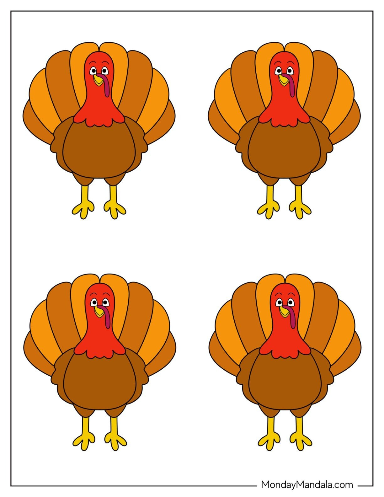 62 Turkey Templates (Free Pdf Printables) throughout Cartoon Turkey Template