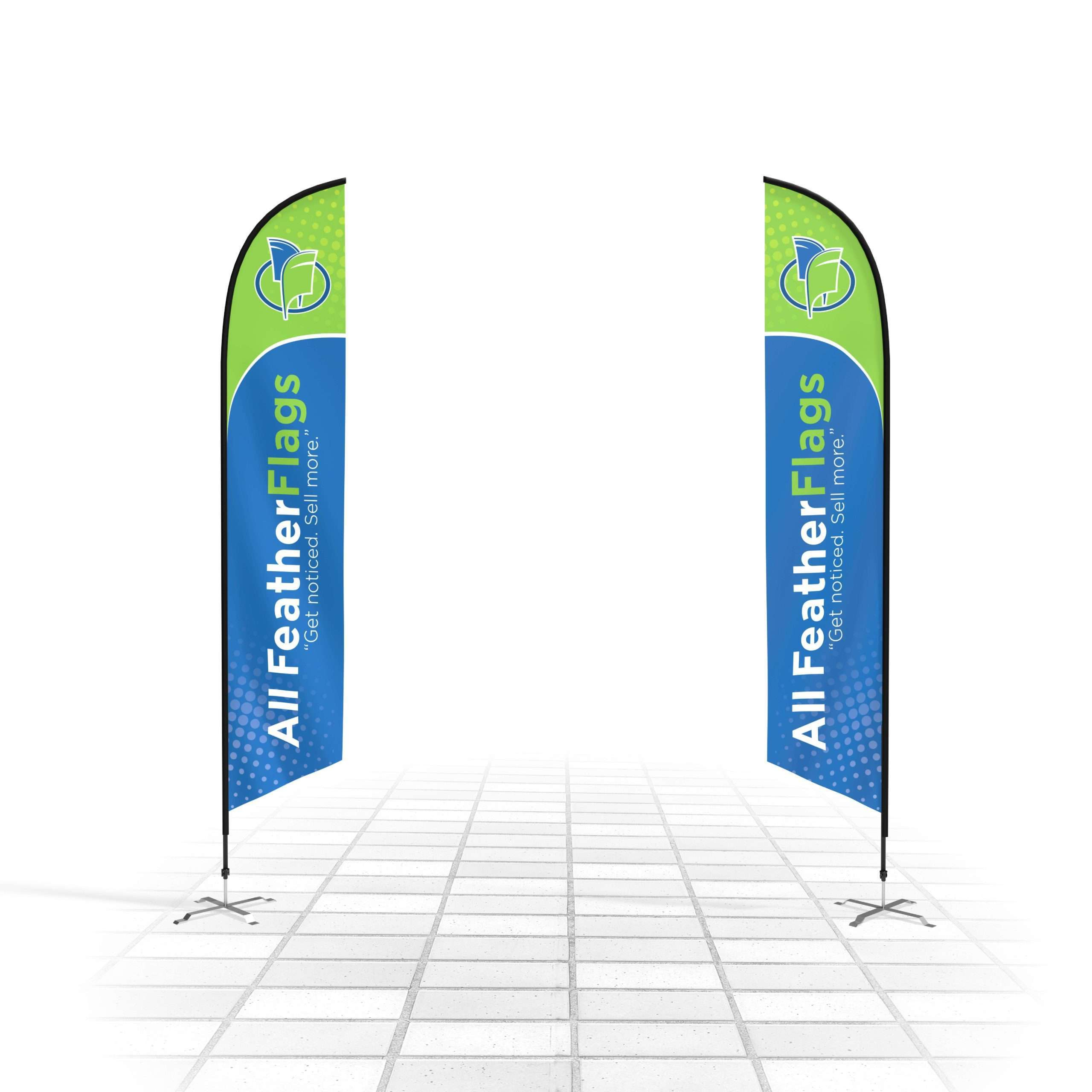 8 Ft Custom Single Sided Feather Flag – Spike Base - All Flags And for 8 Foot Feather Flag Template