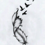 A Dream Broken Up To The Sky ✧ Regarding Fading Feather Tattoo Template