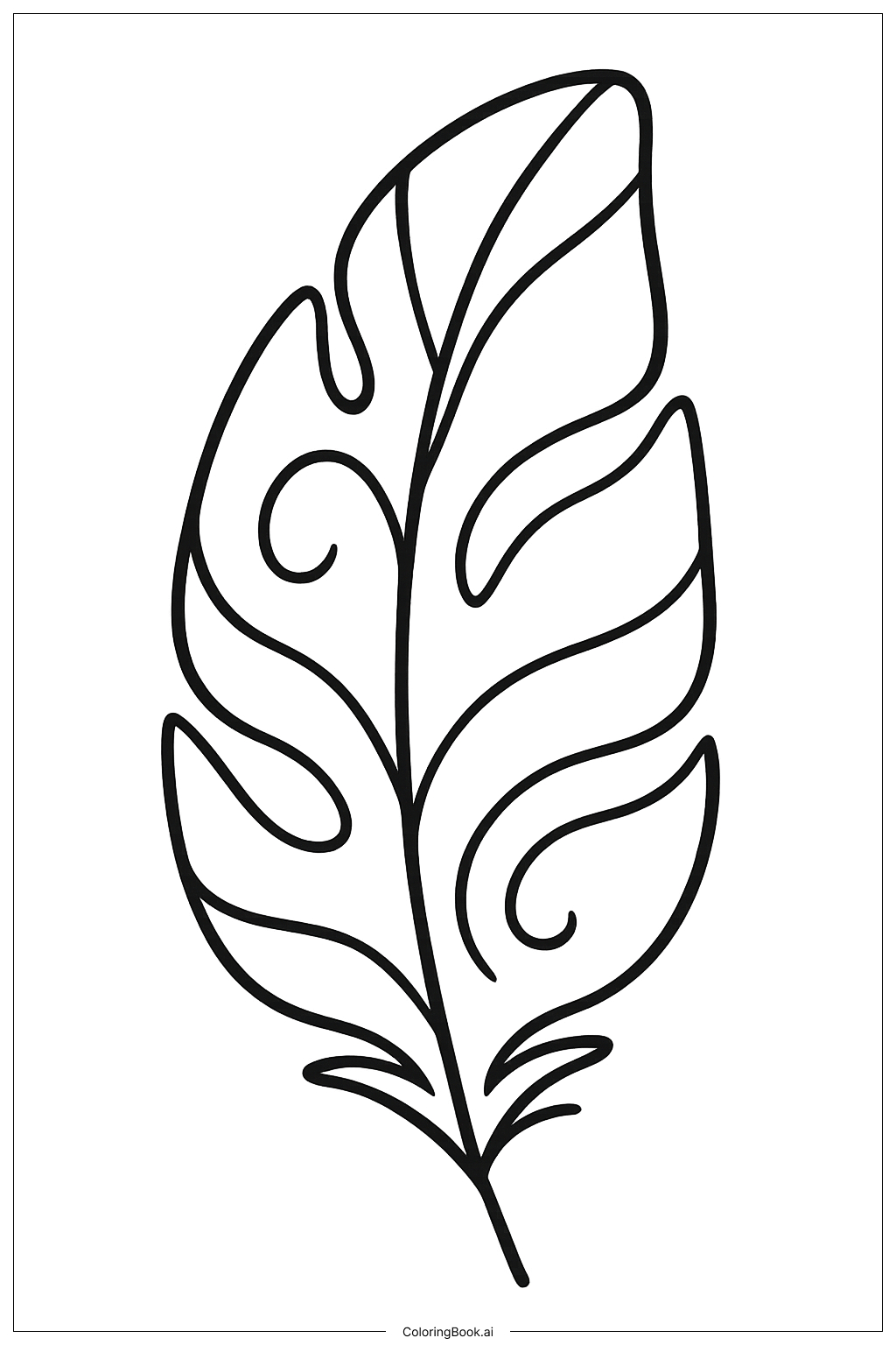 A Single Trippy Feather Coloring Page (Free Pdf&amp;amp;Png Printable) for Single Feather Template