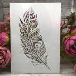 A4 29 * 21Cm Mandala Big Feather Diy Layering Stencils Wall Regarding Giant Feather Pattern Template