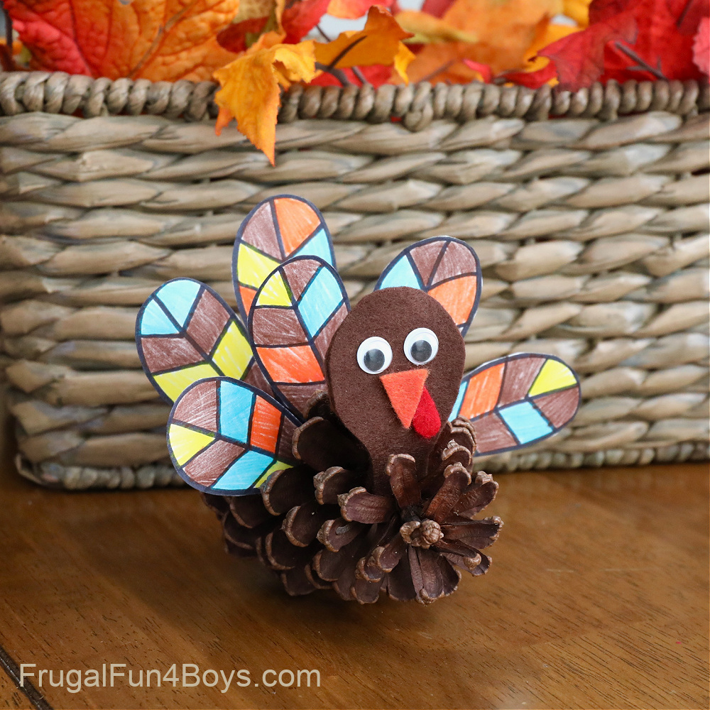 Adorable Pine Cone Turkeys - Frugal Fun For Boys And Girls within Turkey Pinecone Craft Template