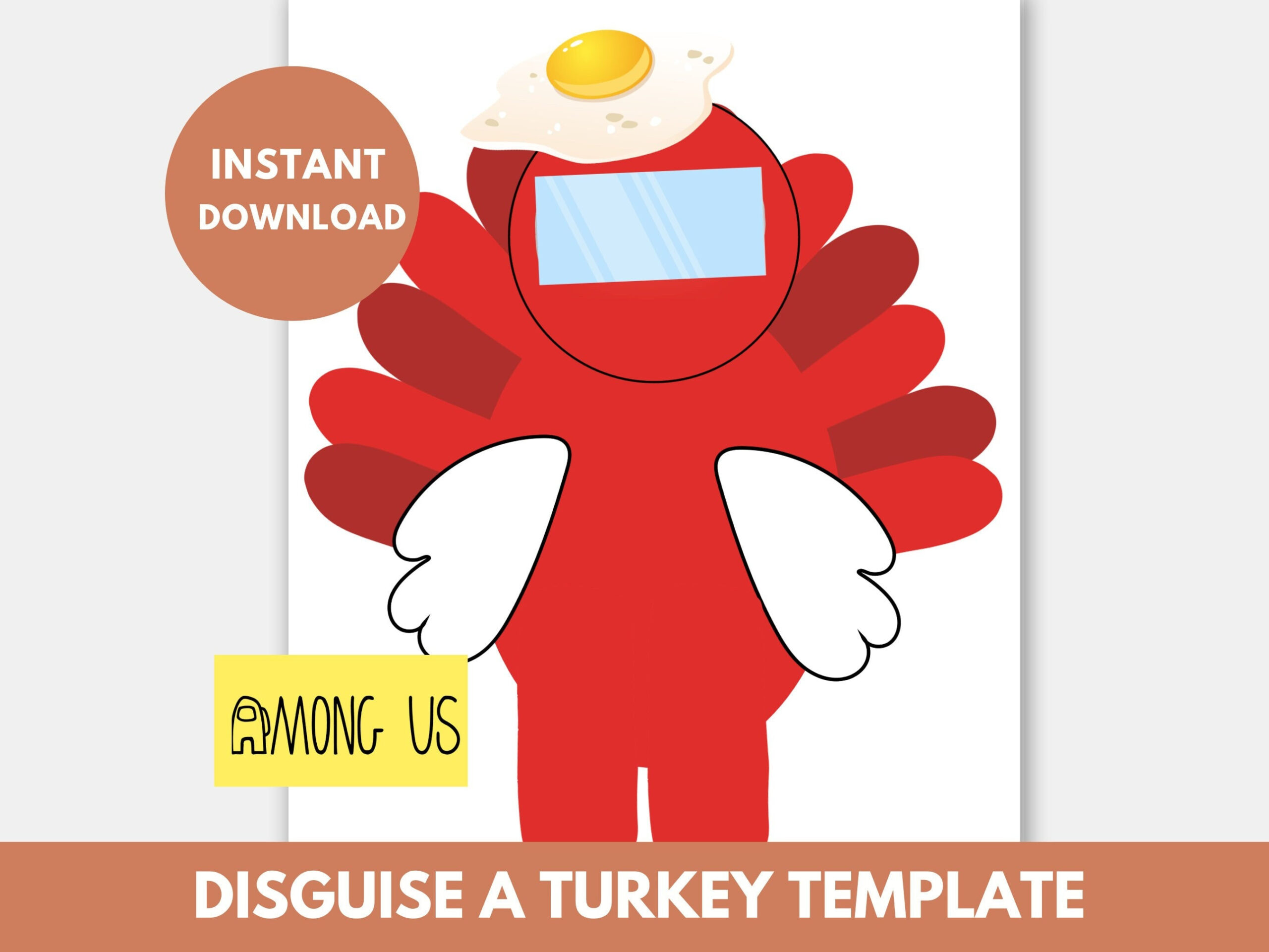 Among Us Turkey Disguise Project Printable | Disguise A Turkey for Among Us Turkey Disguise Template
