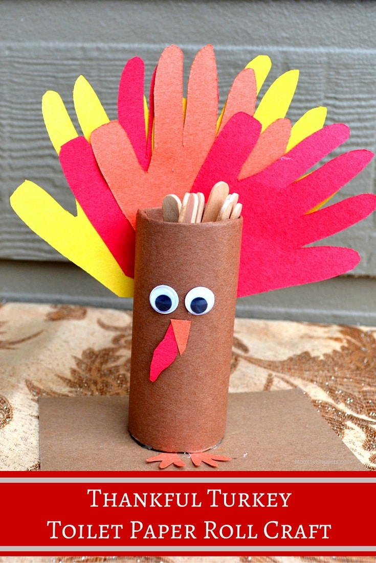 An Easy Thankful Turkey Toilet Paper Roll Craft Tutorial with Toilet Paper Turkey Template