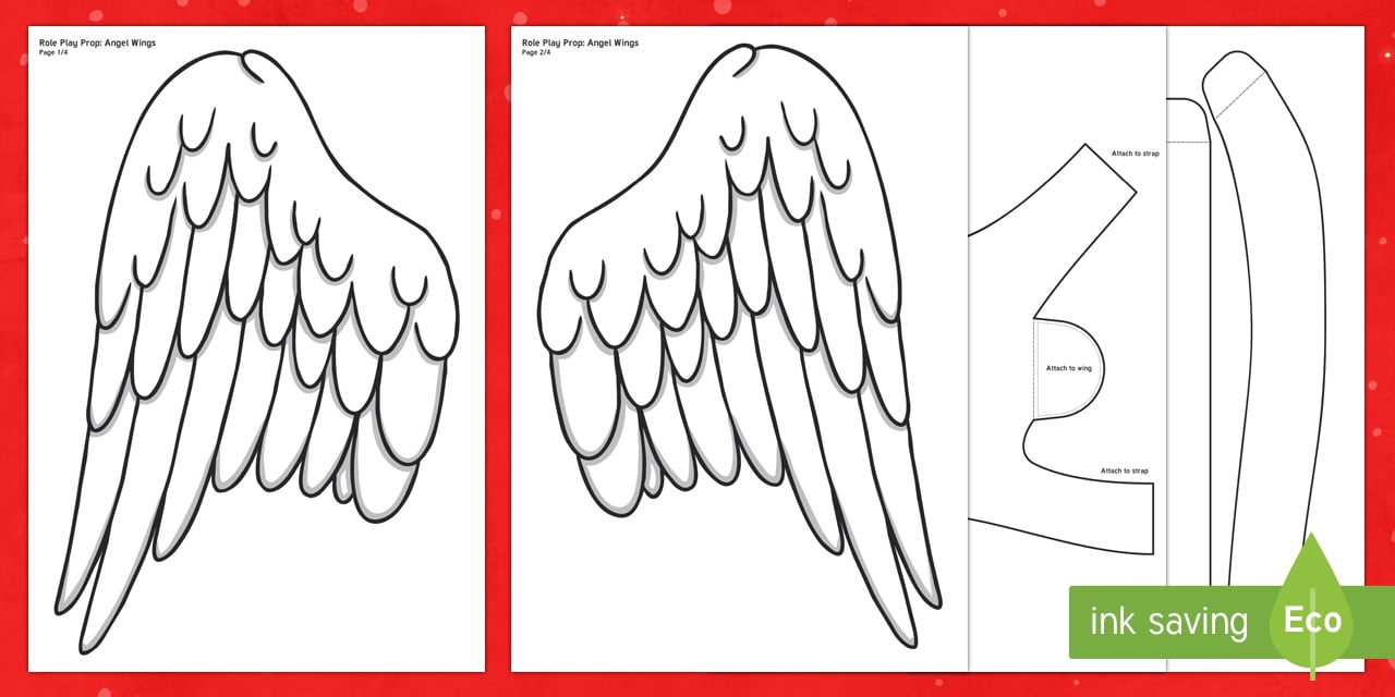 Angel Wings Template | Role-Play Cut-Outs | Nativity for Angel Wing Feather Template