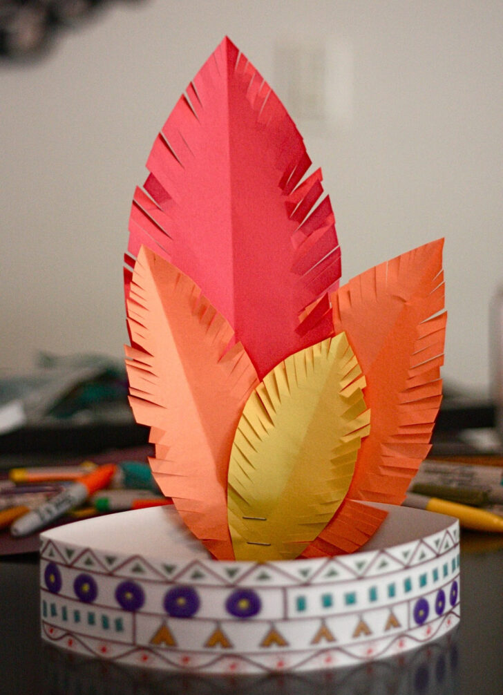 Construction Paper Indian Hat Feather Template