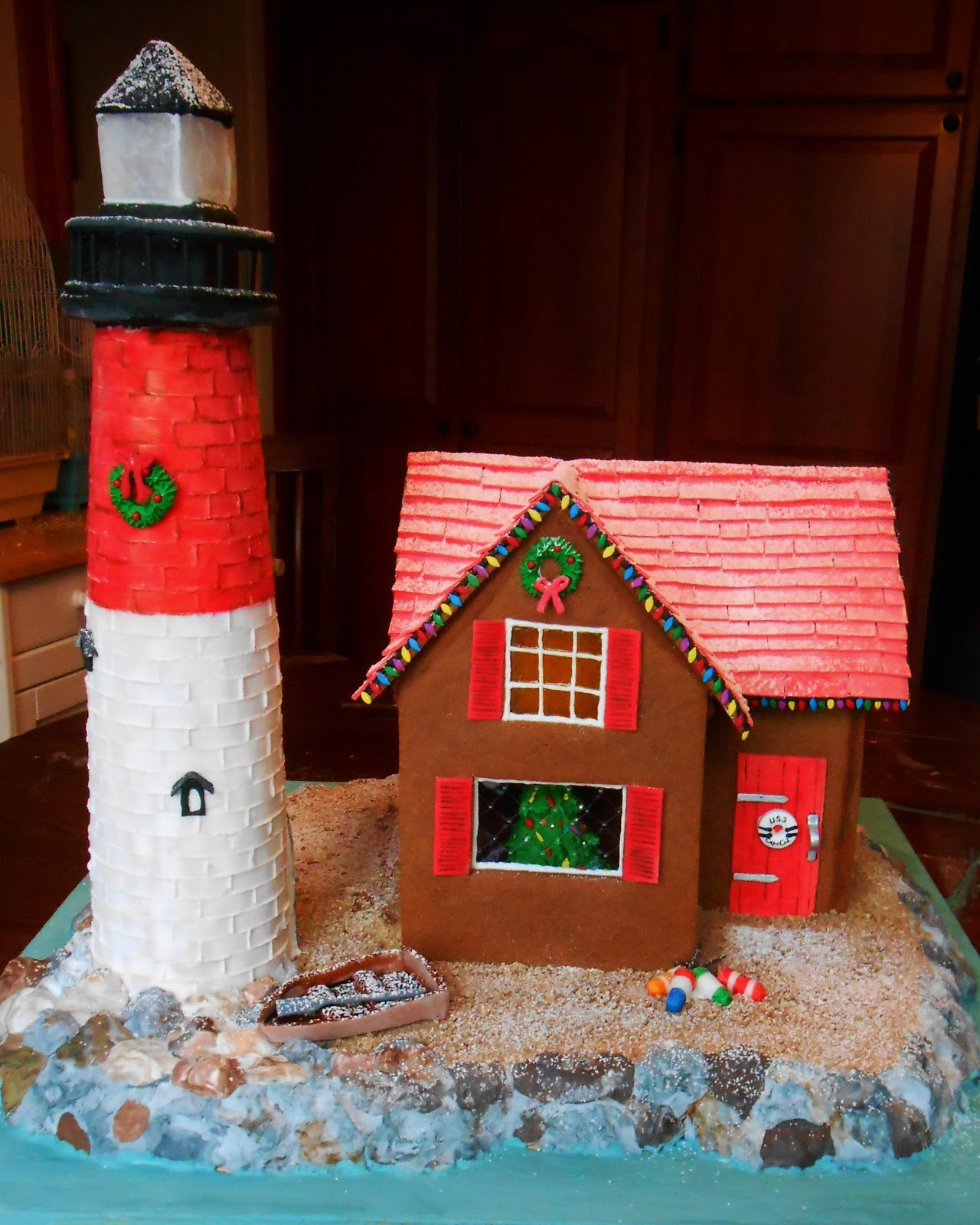 Baking Outside The Box: Gingerbread Lighthouse throughout Lighthouse Gingerbread House Template