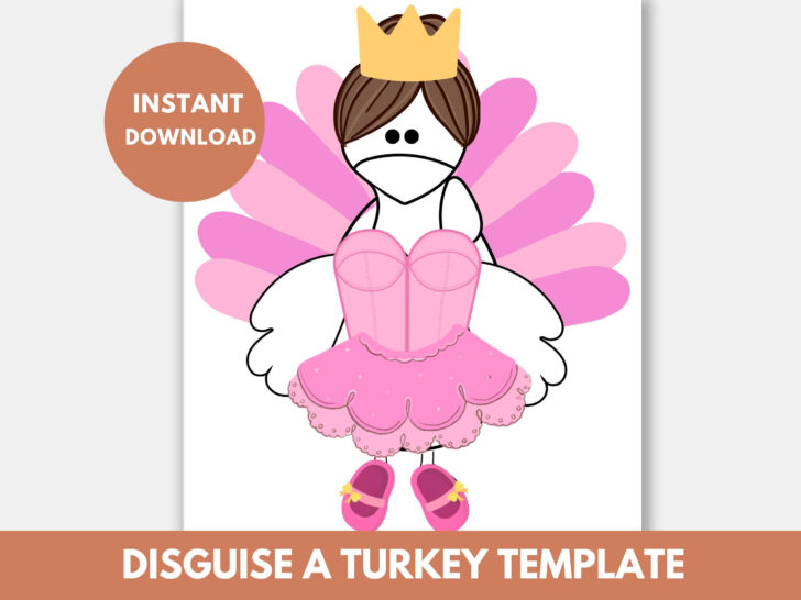 Disguise a Turkey Ballerina Template