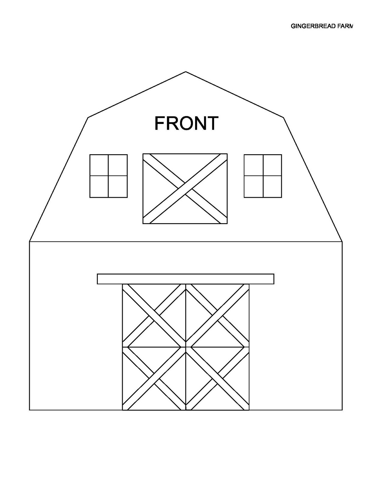Barn Gingerbread House Template pertaining to Barn Gingerbread House Template