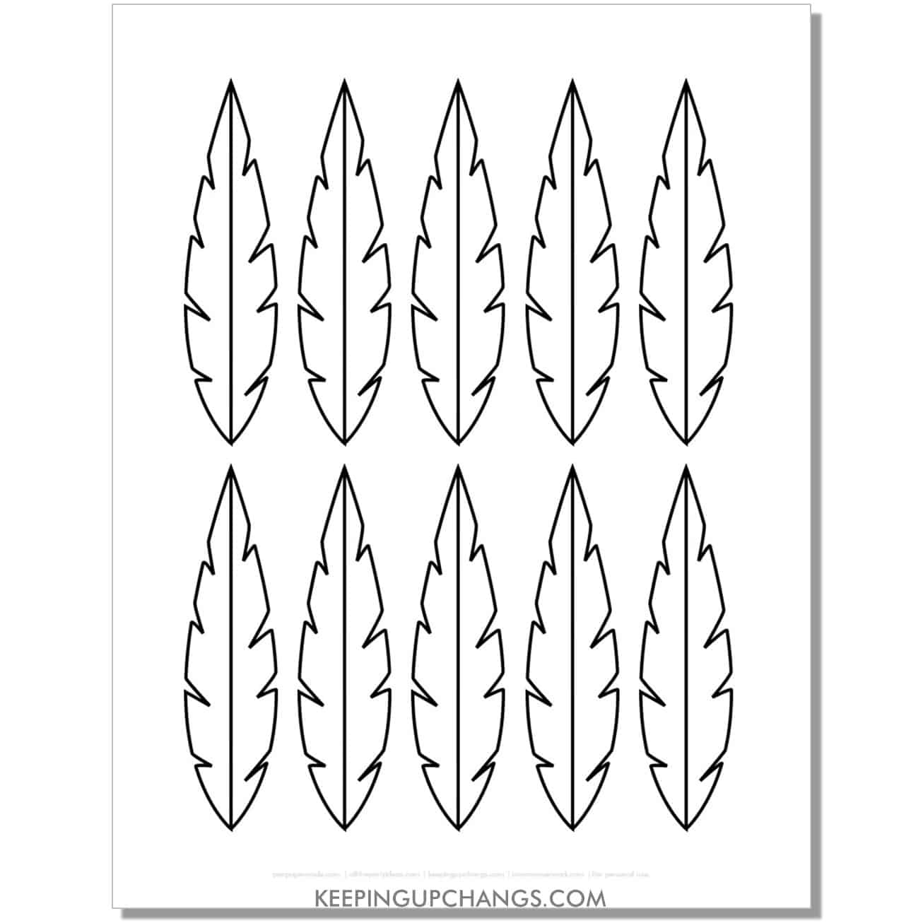 Best Free Printable Feather Outlines, Templates, Stencils [Top with Free Printable Indian Feather Template