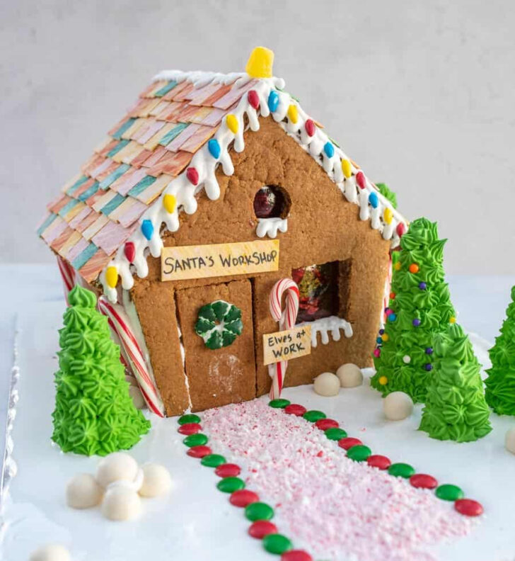 Santa's Workshop Gingerbread House Template