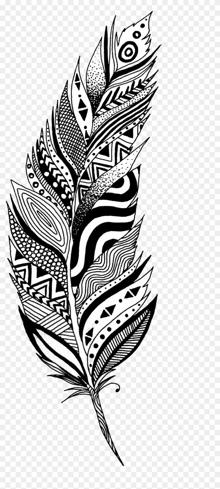 Black And White Feather Tattoo Design - Black And White Feather intended for Feather Template Black and White