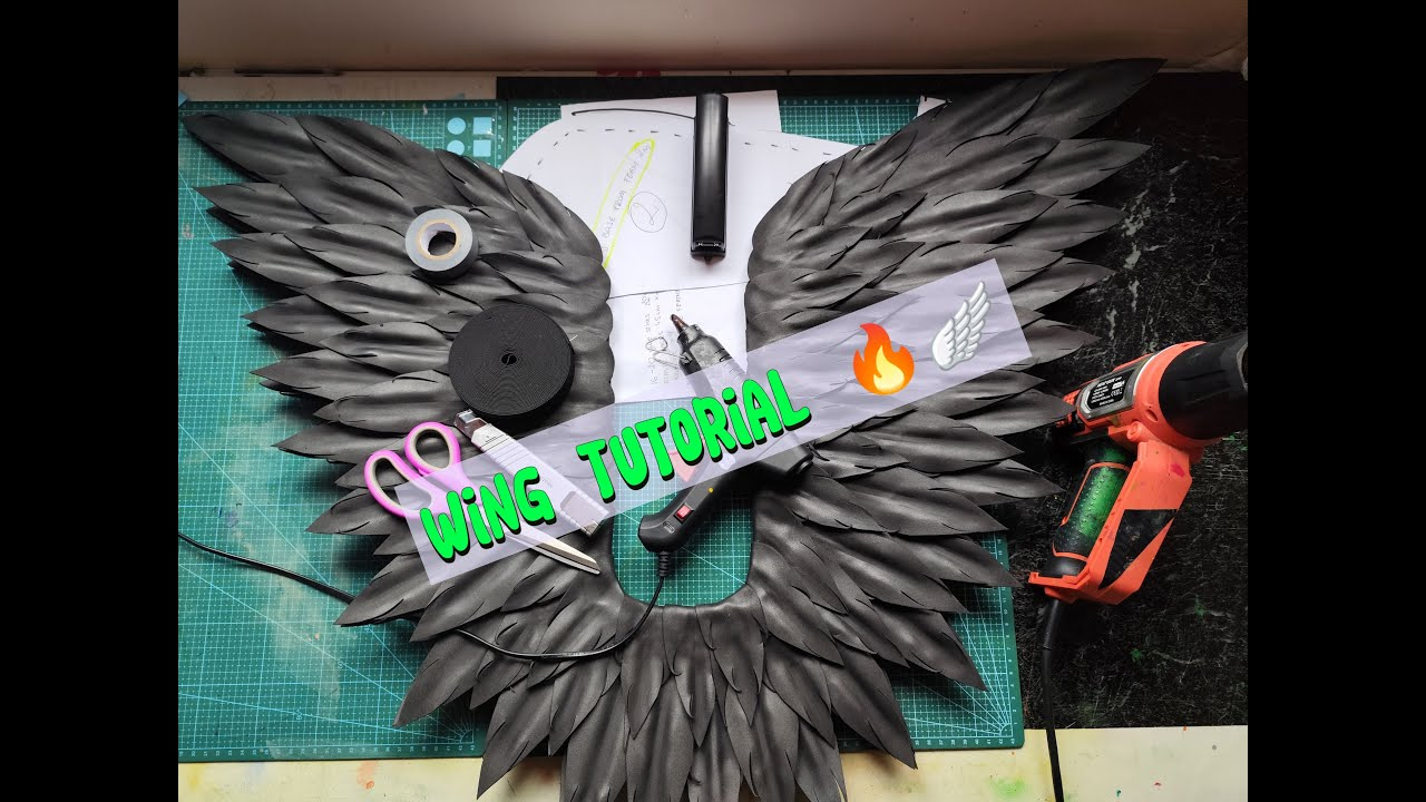 Black Angel Wings Tutorial - Link For Templates In Description pertaining to Craft Foam Feather Template