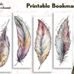 Bookmark Set Feather   Book Love Bookmarks   Printable   Instant Pertaining To Feather Bookmark Template