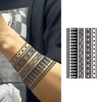 Bracelet Tattoo Sold On Temu New Zealand Throughout Tribal Bands Feather Braided Leather Tattoo Pattern Template