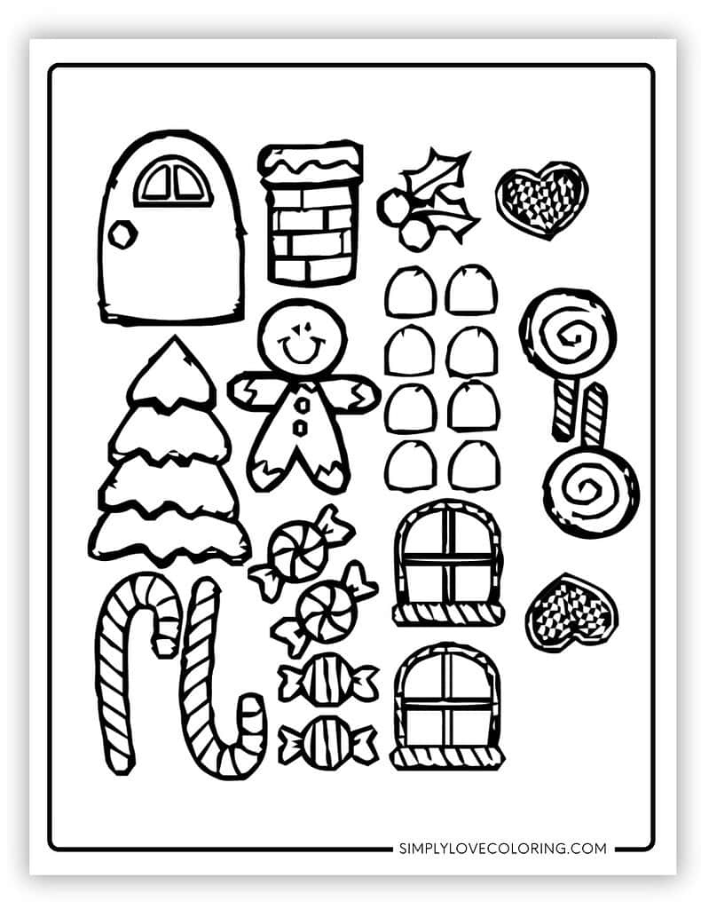 Build A Gingerbread House Printable Activity (Free Pdf Downloads for Gingerbread House Candy Template Printable