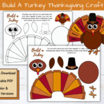 Build A Turkey Craft For Kids, Thankful Turkey, Printable Within Thanksgiving Turkey Template