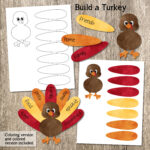 Build A Turkey Kid'S Craft, Printable Thanksgiving Craft, Printable Turkey  Craft, Thanksgiving Printable, Thanksgiving Activity, Printable Regarding Build A Turkey Template
