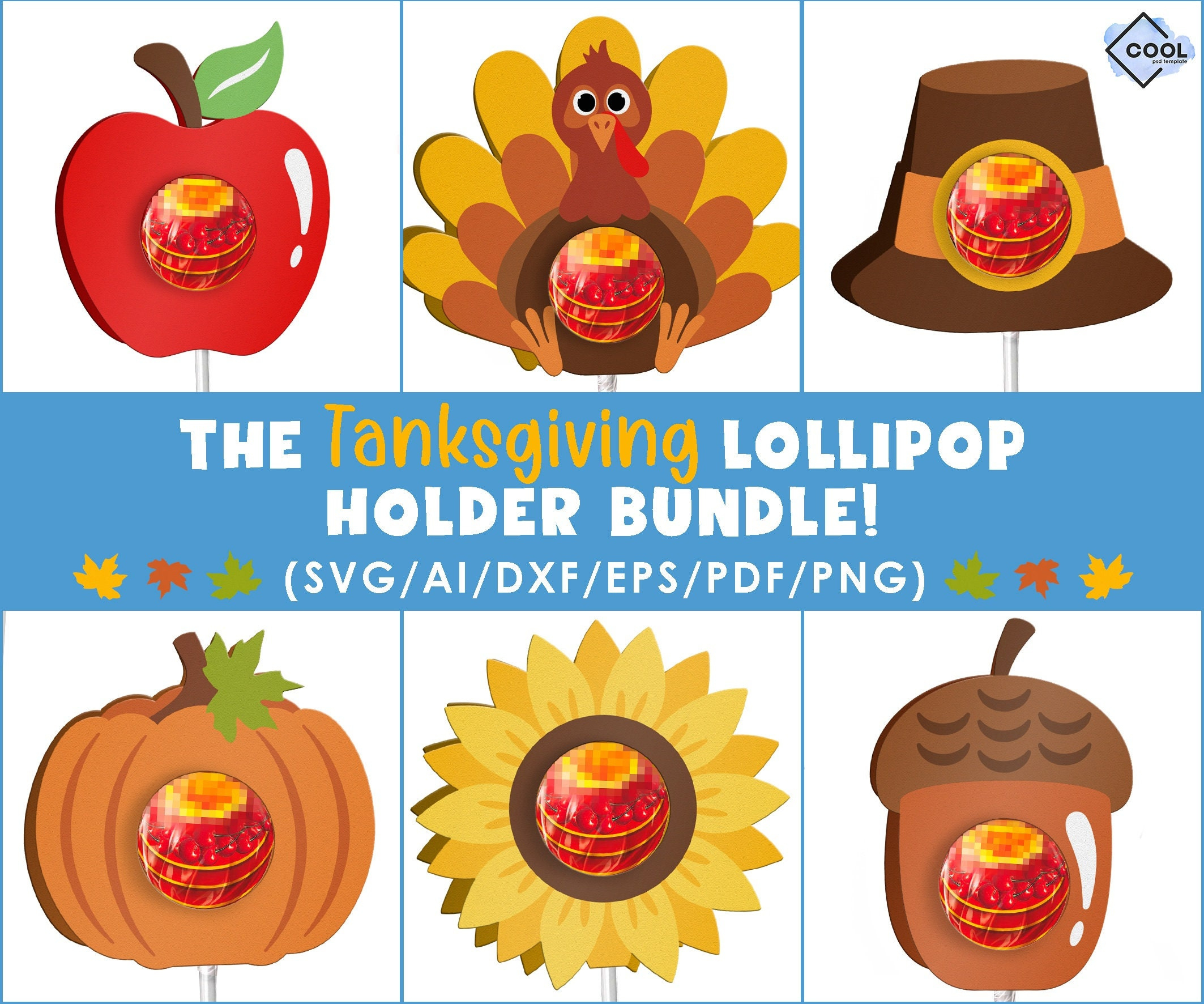 Bundle, Lollipop Holder Svg, Thanksgiving Favors, For Kids, For with regard to Turkey Lollipop Holder Template