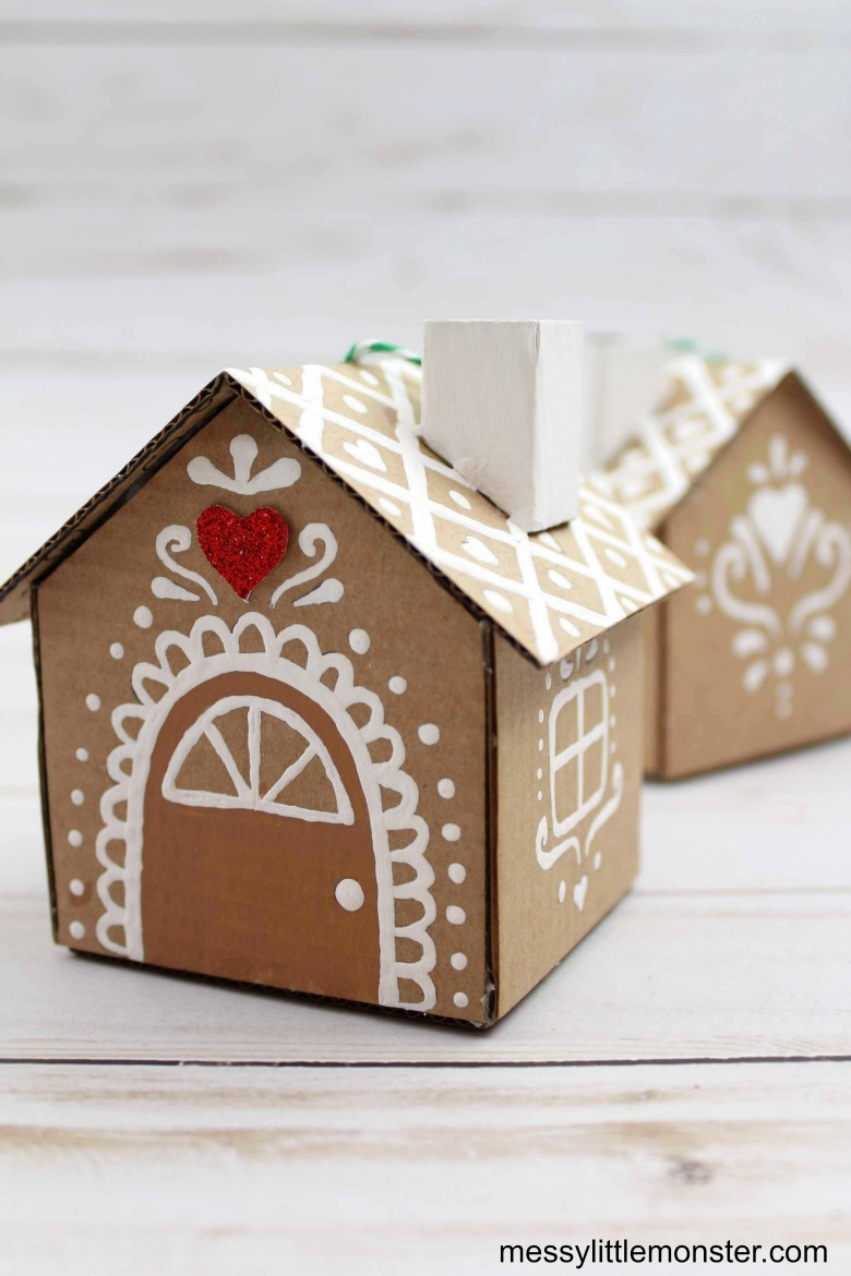 Cardboard Gingerbread House Ornament - Messy Little Monster in 2d Gingerbread House Template