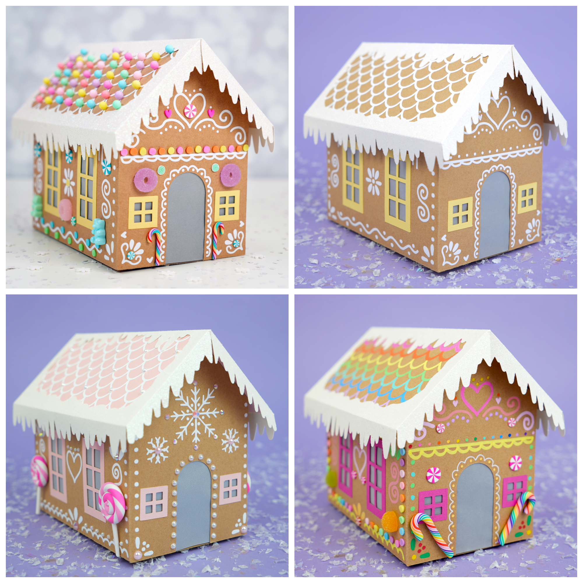 Cardboard Gingerbread Houses + Svg Files - Happiness Is Homemade in Diy Cardboard Gingerbread House Template