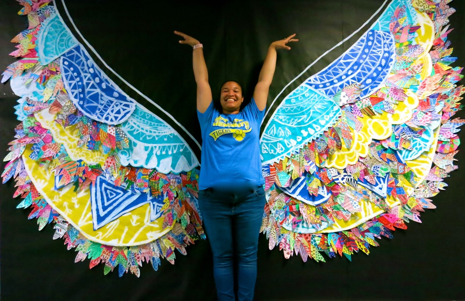 Cassie Stephens: In The Art Room: Kelsey Montague-Inspired Mural with regard to Feather Template For Wing Mural
