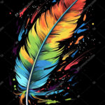 Colorful Native American Feather Artistic T Shirt Design In Native American Feather Template