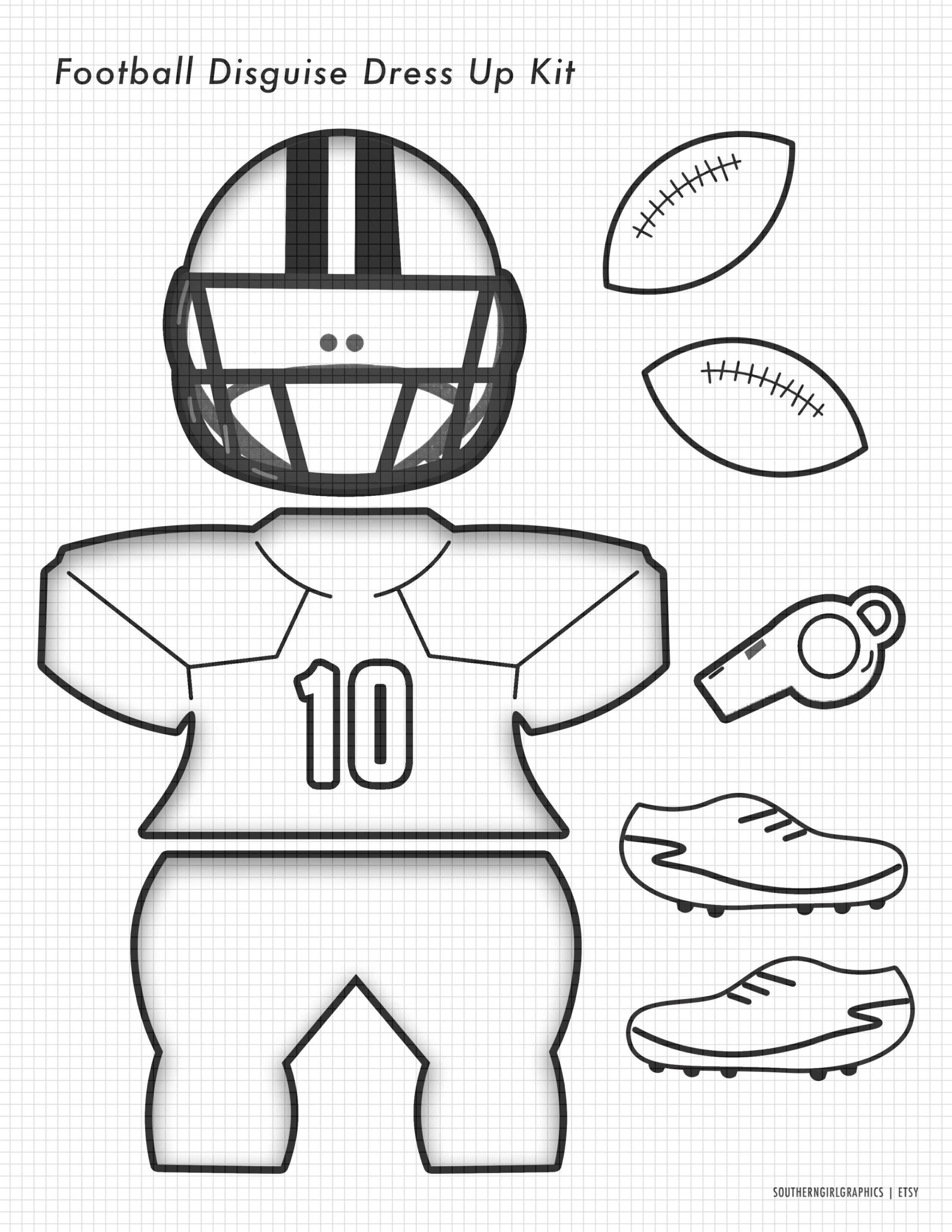 Coloring Football Turkey Disguise Clip Art - Football Turkey within Football Turkey Disguise Template