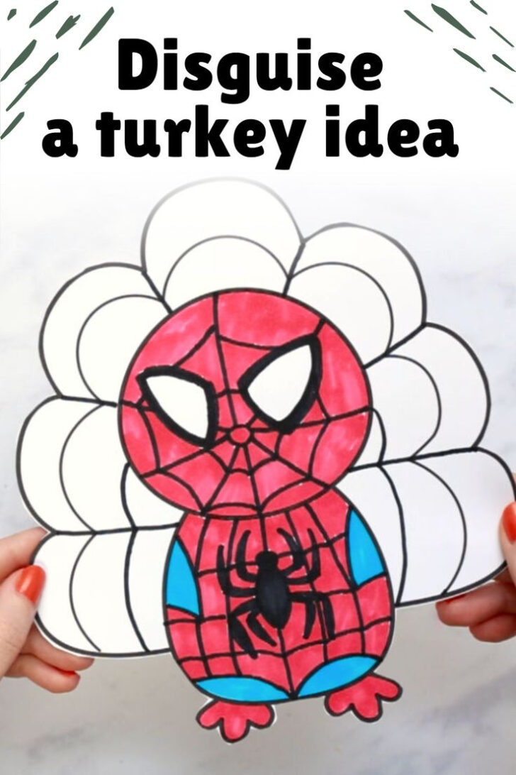 Turkey in Disguise Spiderman Template Printable