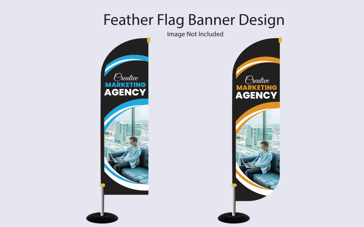 Corporate Advertising Father Flag Design - Templatemonster in Feather Flag Indesign Template